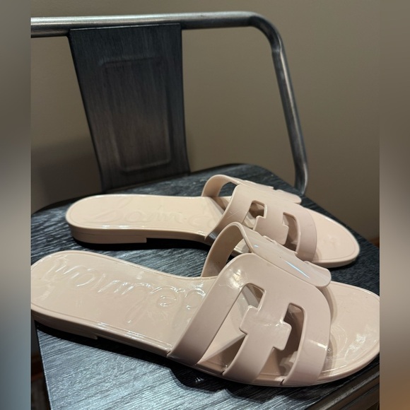 Sam Edelman Bay Jelly Double E Signature Logo Slide Sandals Rose Dust Sz 10 - Picture 10 of 10